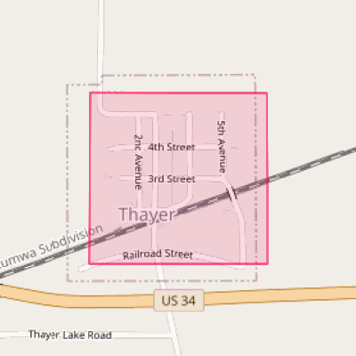 Map of Thayer