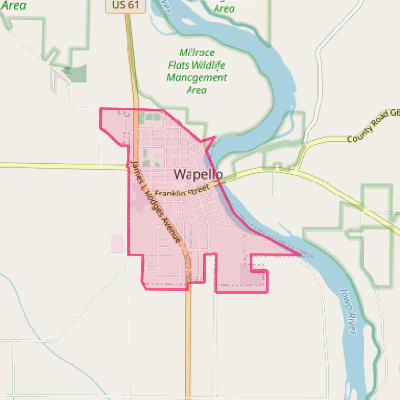 Map of Wapello