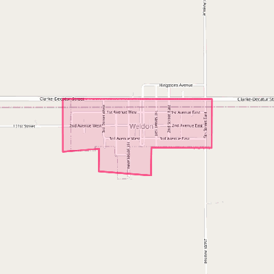 Map of Weldon