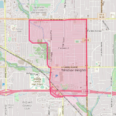 Map of Windsor Heights