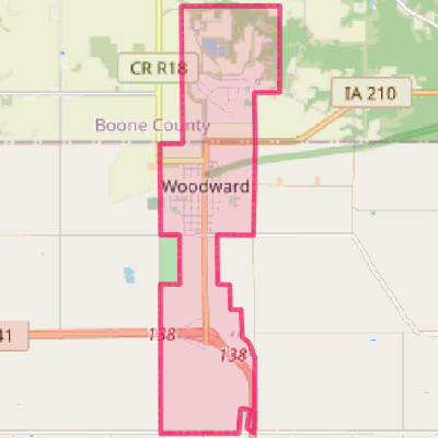 Map of Woodward