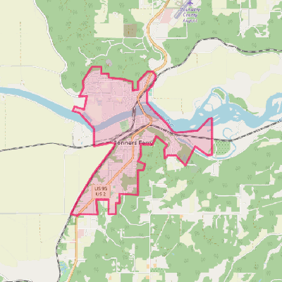 Map of Bonners Ferry