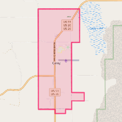 Map of Carey