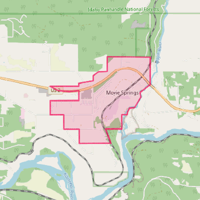 Map of Moyie Springs