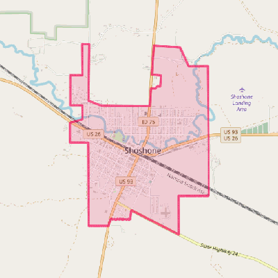 Map of Shoshone
