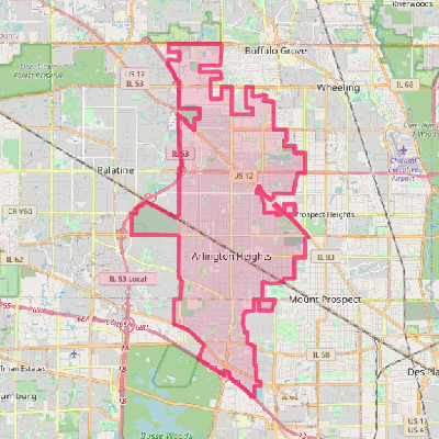 Map of Arlington Heights