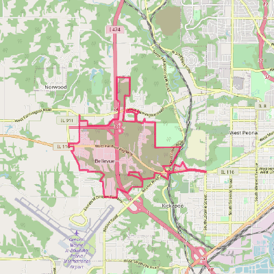 Map of Bellevue