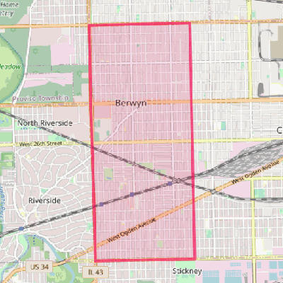 Map of Berwyn