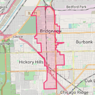 Map of Bridgeview