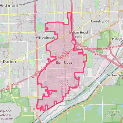 Map of Burr Ridge