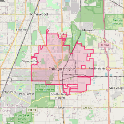 Map of Chicago Heights