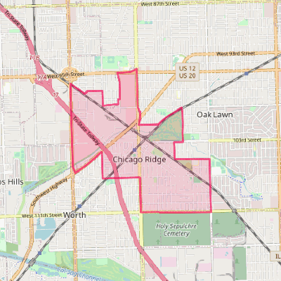 Map of Chicago Ridge