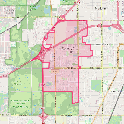 Map of Country Club Hills