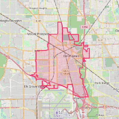 Map of Des Plaines