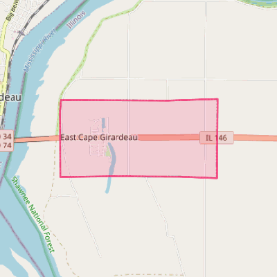 Map of East Cape Girardeau