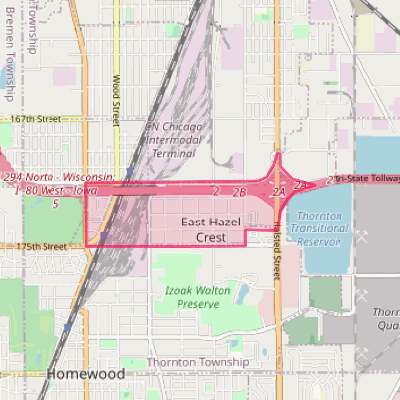 Map of East Hazel Crest