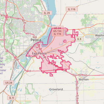 Map of East Peoria