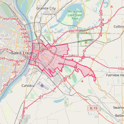 Map of East St. Louis