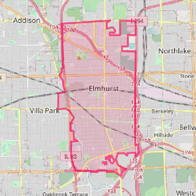 Map of Elmhurst