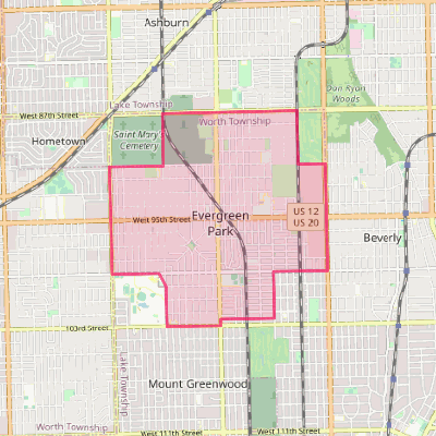 Map of Evergreen Park