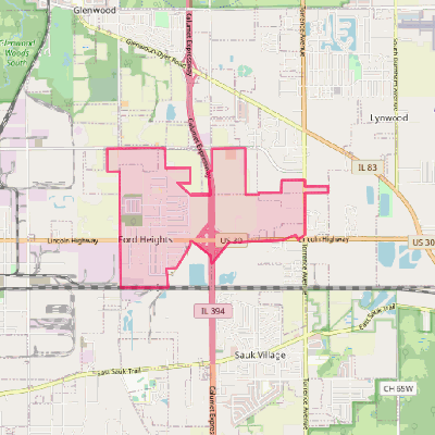 Map of Ford Heights