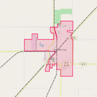 Map of Gibson City