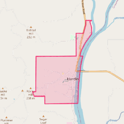 Map of Hardin