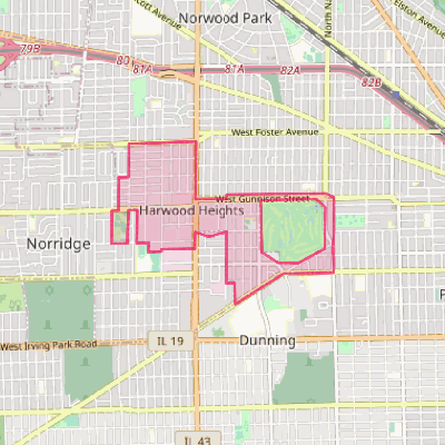 Map of Harwood Heights