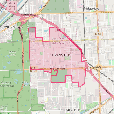 Map of Hickory Hills