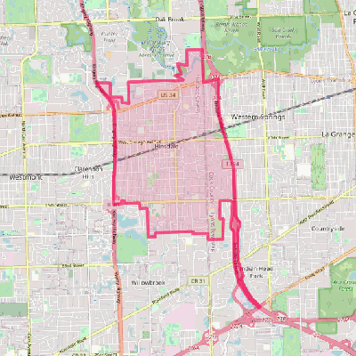 Map of Hinsdale