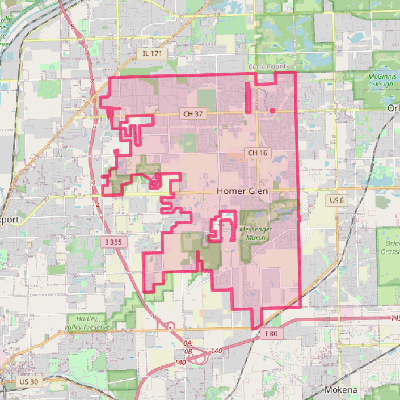 Map of Homer Glen