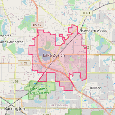 Map of Lake Zurich