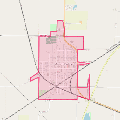 Map of Mount Pulaski