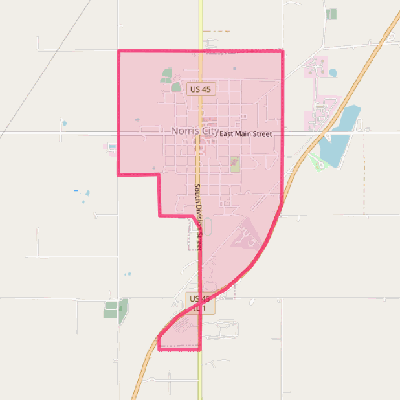 Map of Norris City