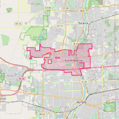 Map of North Aurora