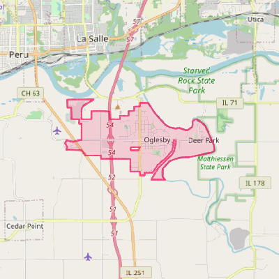 Map of Oglesby