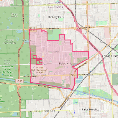 Map of Palos Hills