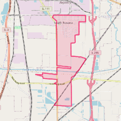 Map of South Roxana