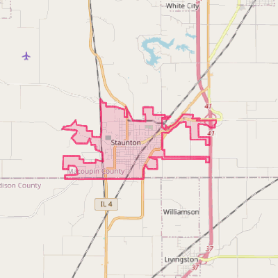 Map of Staunton