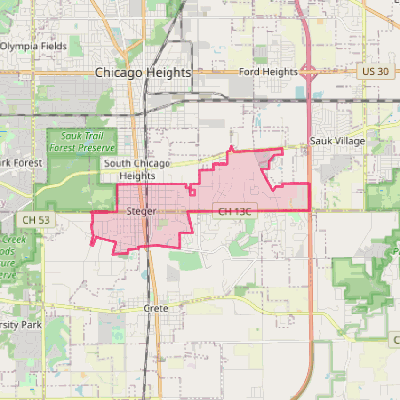 Map of Steger