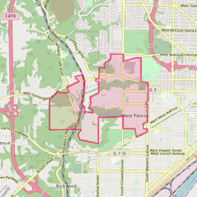 Map of West Peoria