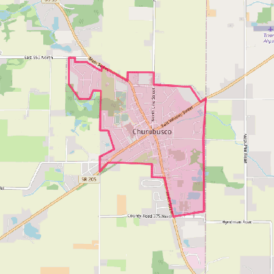 Map of Churubusco