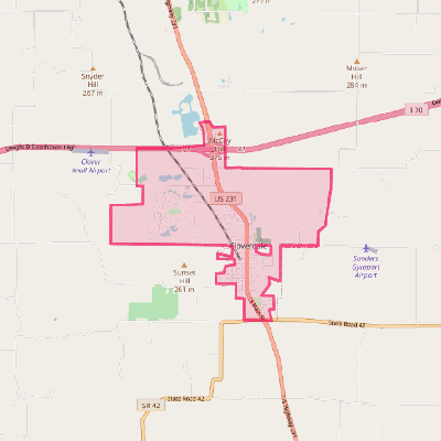 Map of Cloverdale