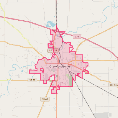 Map of Crawfordsville