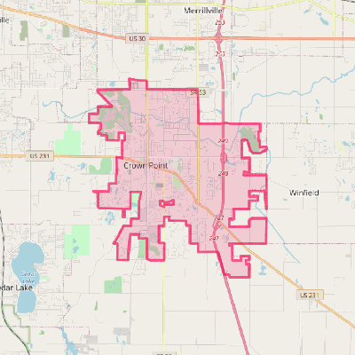 Map of Crown Point