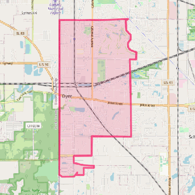 Map of Dyer