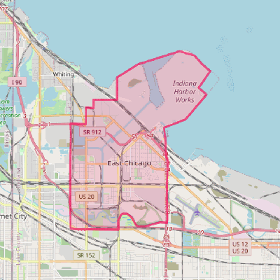 Map of East Chicago