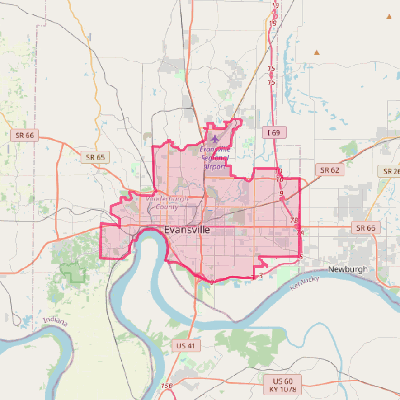 Map of Evansville