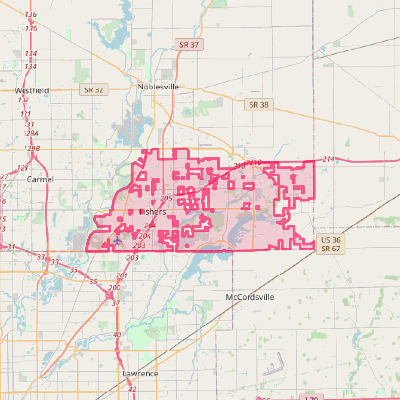 Map of Fishers