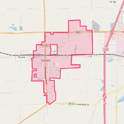 Map of Garrett